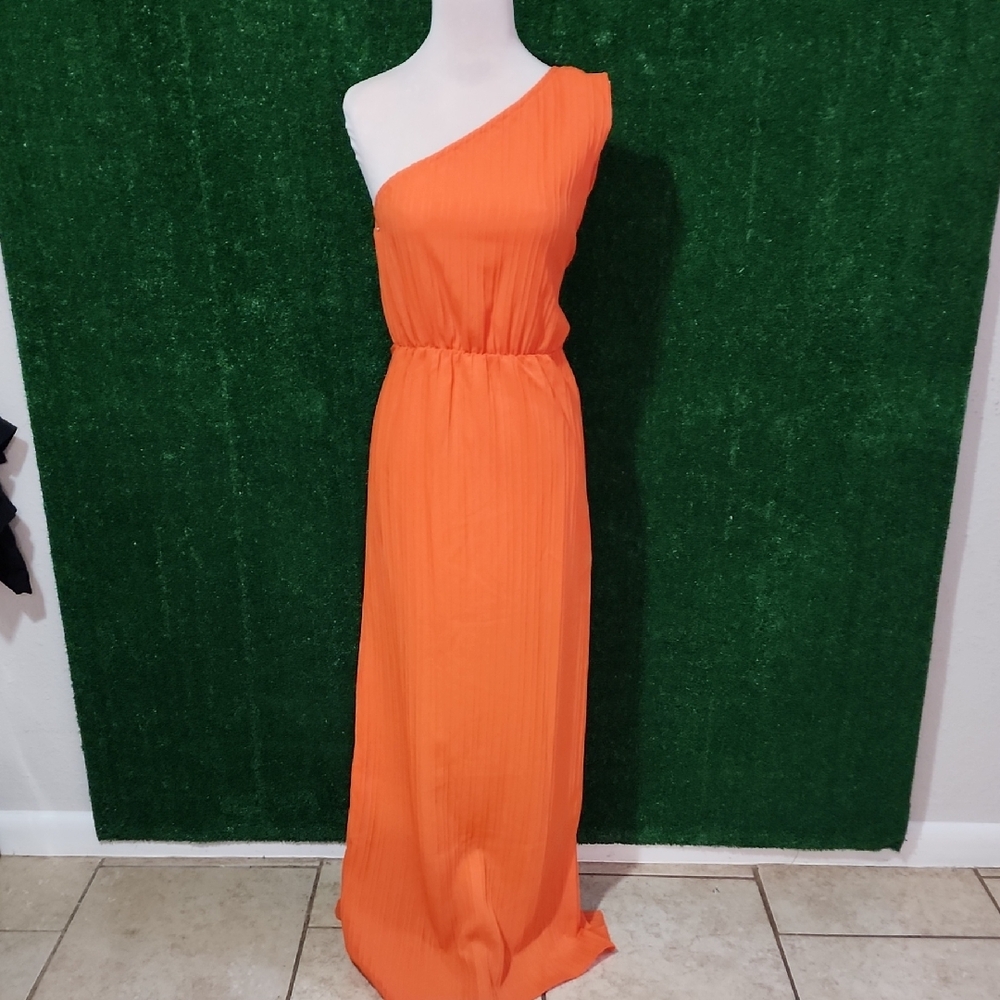 SHEIN Vibrant Orange One-Shoulder Dress